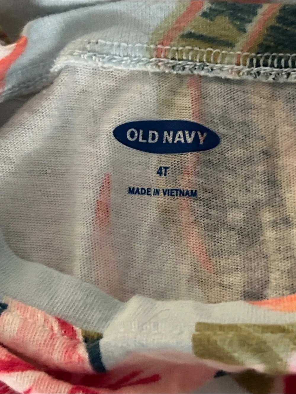 Old Navy Light Blue Tropical Floral Girls Tee